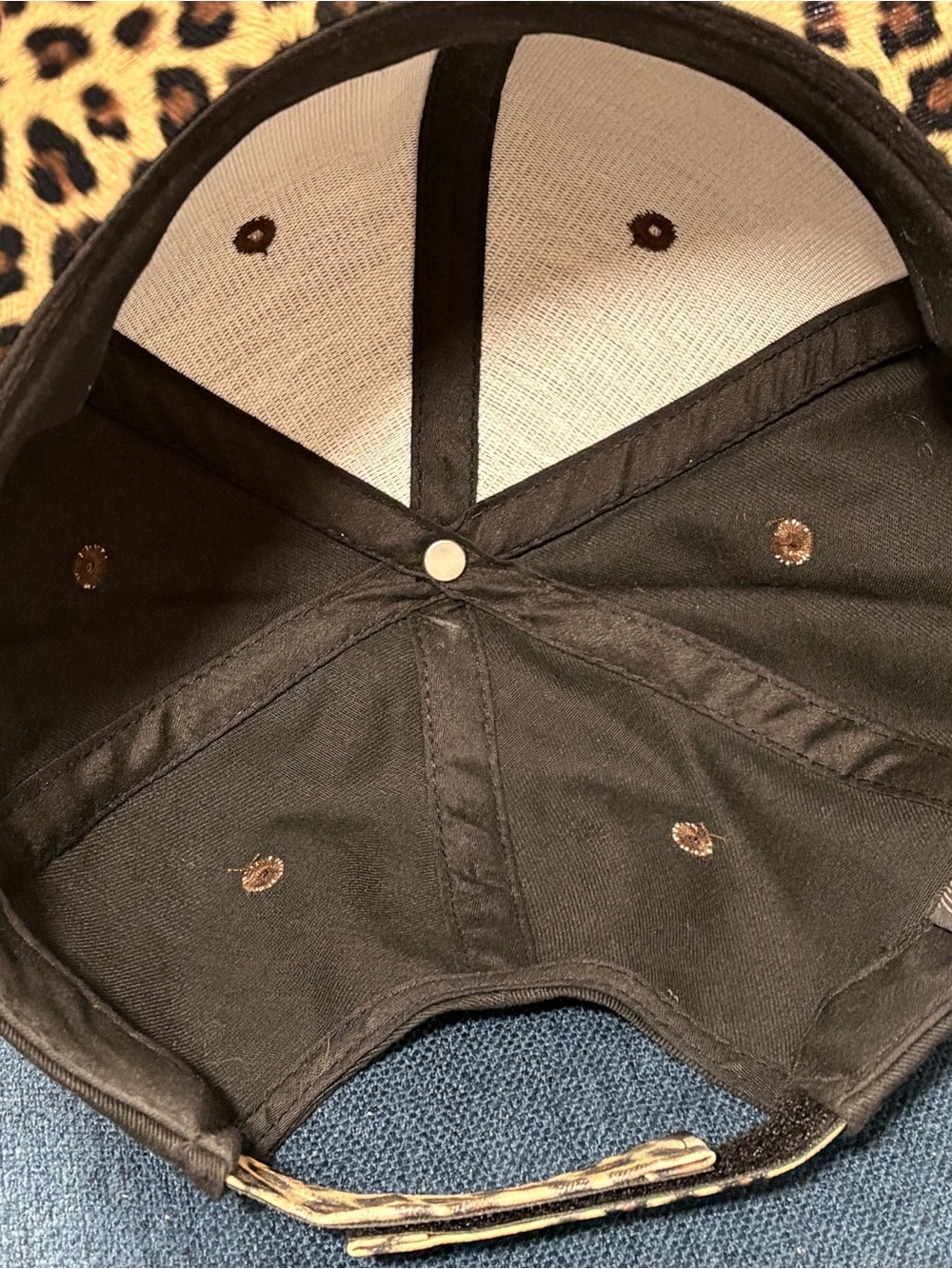Pit Bull Leopard Print Brim Baseball Cap - Black & Leopard - Picture 8 of 10